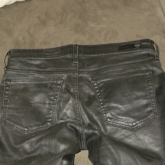AG Adriano Goldschmied Faux Leather 26 Super Skinny Ankle Leggings Black Luxury - Picture 10 of 10
